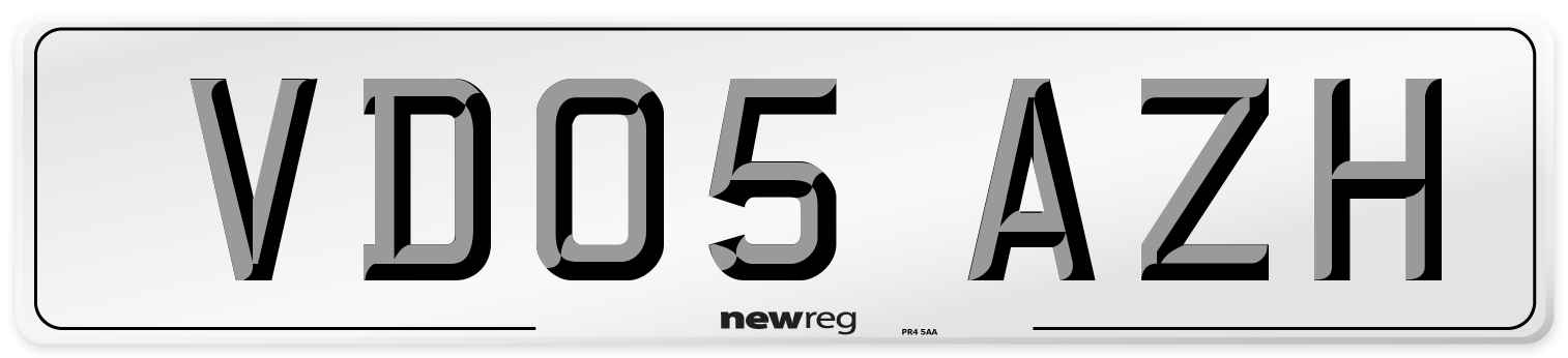 VD05 AZH Number Plate from New Reg